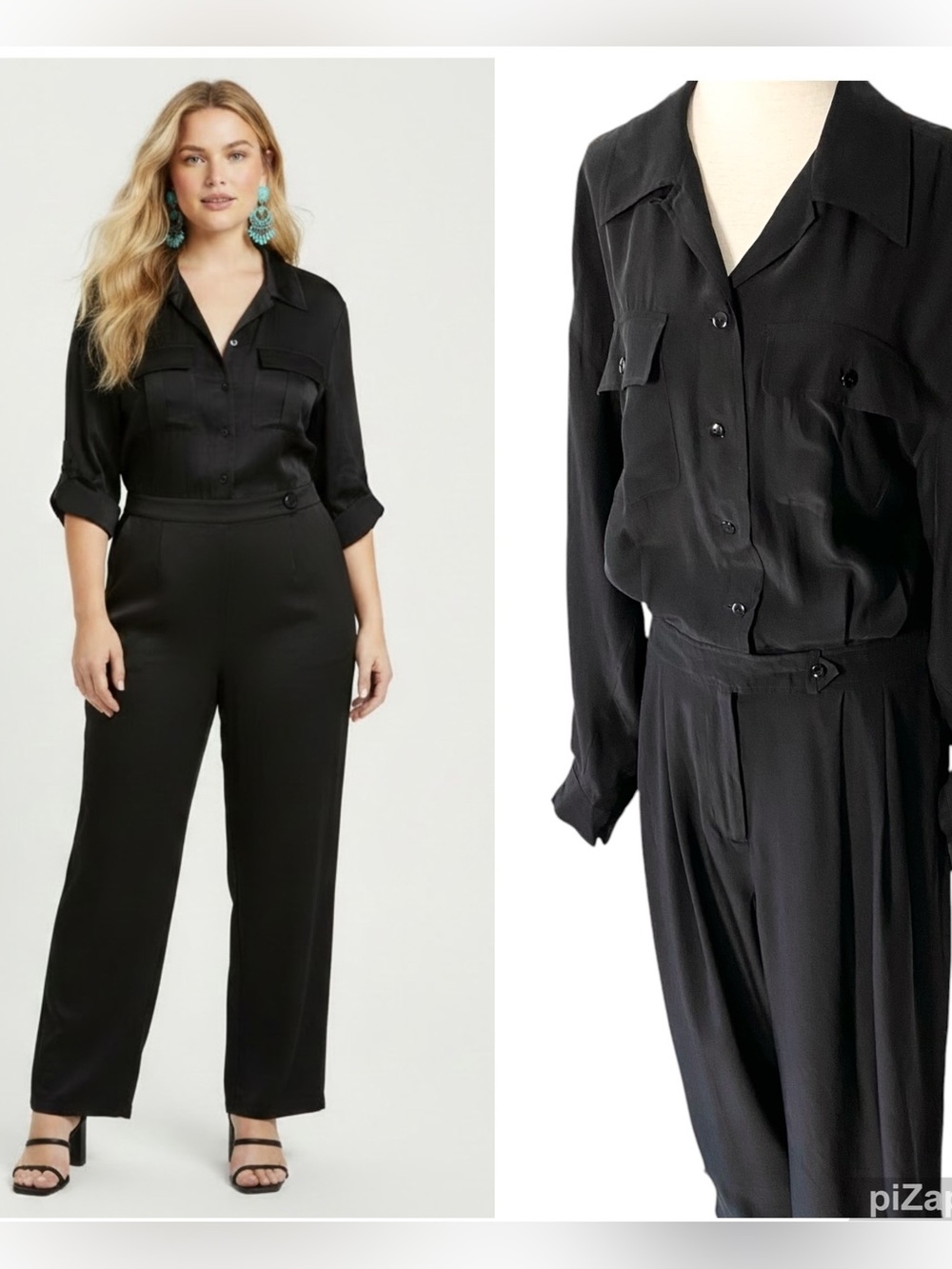 VINTAGE FIRST ISSUE 100% Silk Jumpsuit